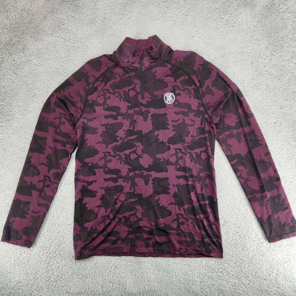 UNRL Golf x Barstool Sports Camo 1/4 Zip Pullover Mens M Purple Black